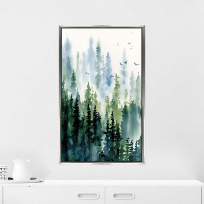 "Treeline" par Katrina Pete, reproduction sur toile dans un cadre flottant