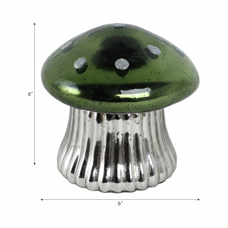 Sagebrook Home 6" 12 Oz Mushroom Candle, Green