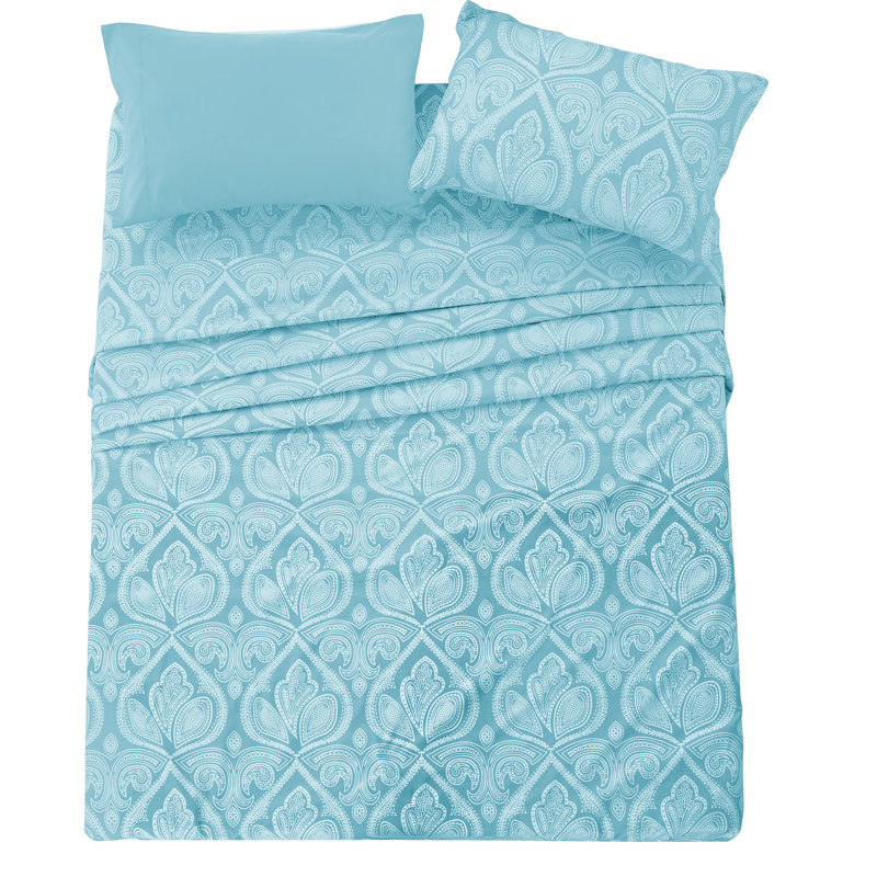 Ensemble de draps en microfibre Lux Hotel, Ensemble de draps pour lit simple + 1 drap-housse , Bleu