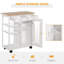 Îlot de cuisine 28 po avec rangement, chariot de cuisine avec plateau en bambou massif, panier grillagé, armoire de porte et tiroirs, blanc