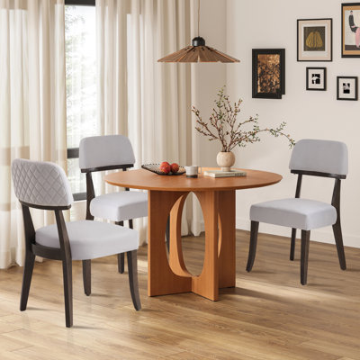 Mid-Century Upholstered Solid Wood Side Chair  Set of 2 by Latitude Run
