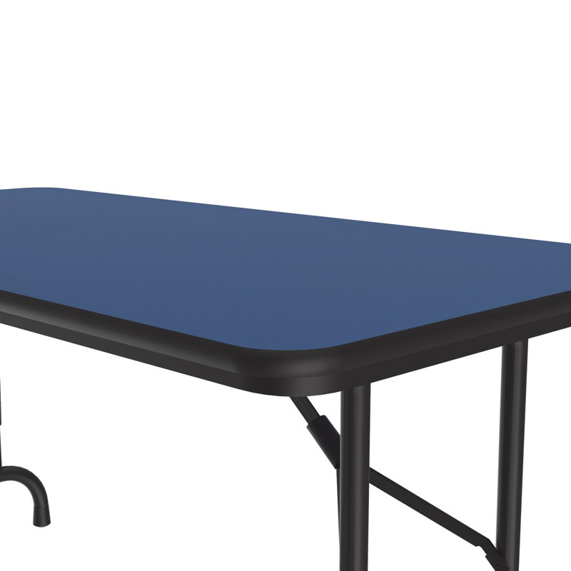 Rectangular Adjustable Folding Table, 32" H x 48" L x 24" D, Navy