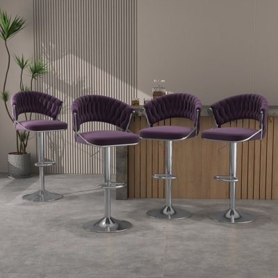 Christal Swivel Upholstered Adjustable Height Counter Stool