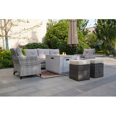 7 - Person Patio Conversation Set with Cushions