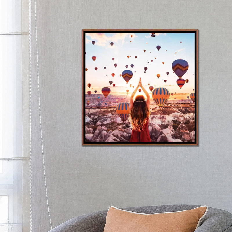 Reproduction d’art par Hobopeeba-imprimé, H 26 po x l 26 po x P 1,5 po, Pas de tapis, Toile classique avec cadre brun