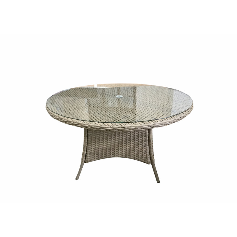 Dakota 8 - Person Wicker Patio Dining Set with Round Table , Cushions Included