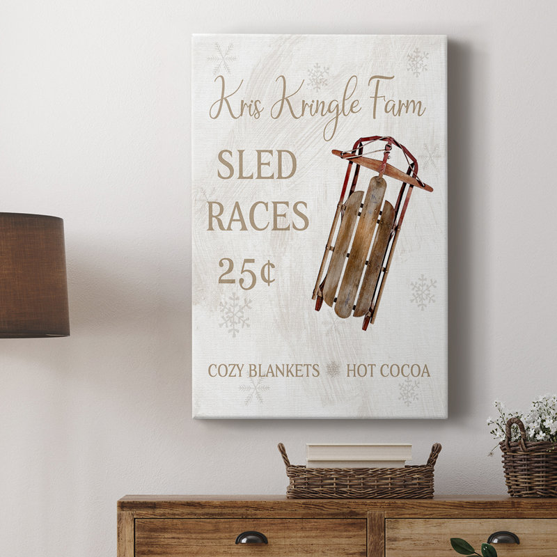Races de traîneau - Cavas de galerie sur mesure, H 18 po x l 12 po