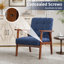 Solid Wood Accent Chair with Tufted Seat, Mid-Century Armchair with Curved Armrests, Reading Chair-1847933666