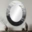 Minimalisme noir et blanc Paint Wave - Miroir mural ovale noir côtier-676349278