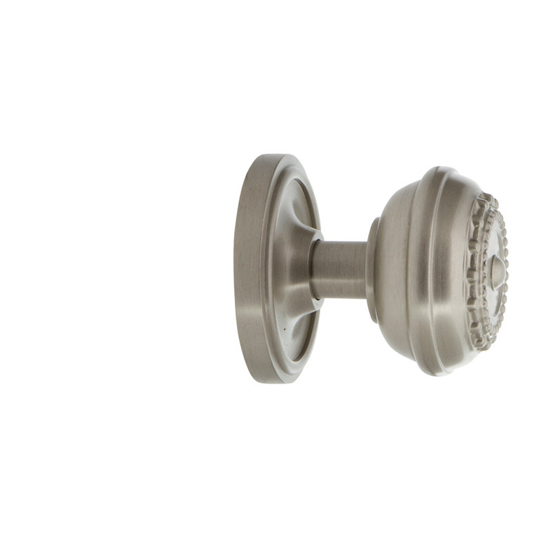 Classic Rosette with Meadows Door Knob, Satin Nickel