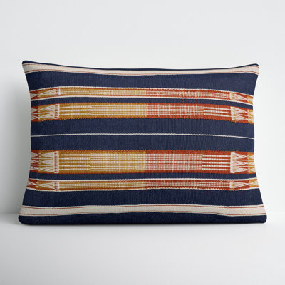 Marianne Embroidered Cotton Lumbar Throw Pillow