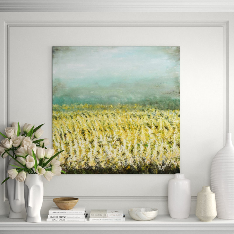 Golden Fields Print by Beverly Fuller, 40" H x 40" W, Glass Coat