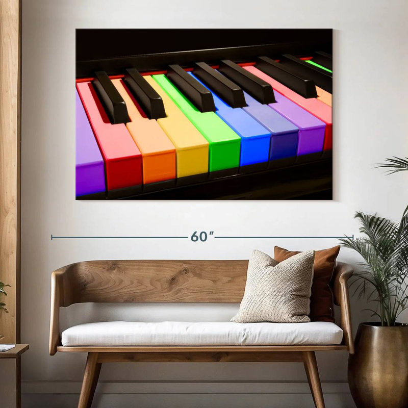 Abarca Rainbow Piano Keys, H 34 po x l 51 po