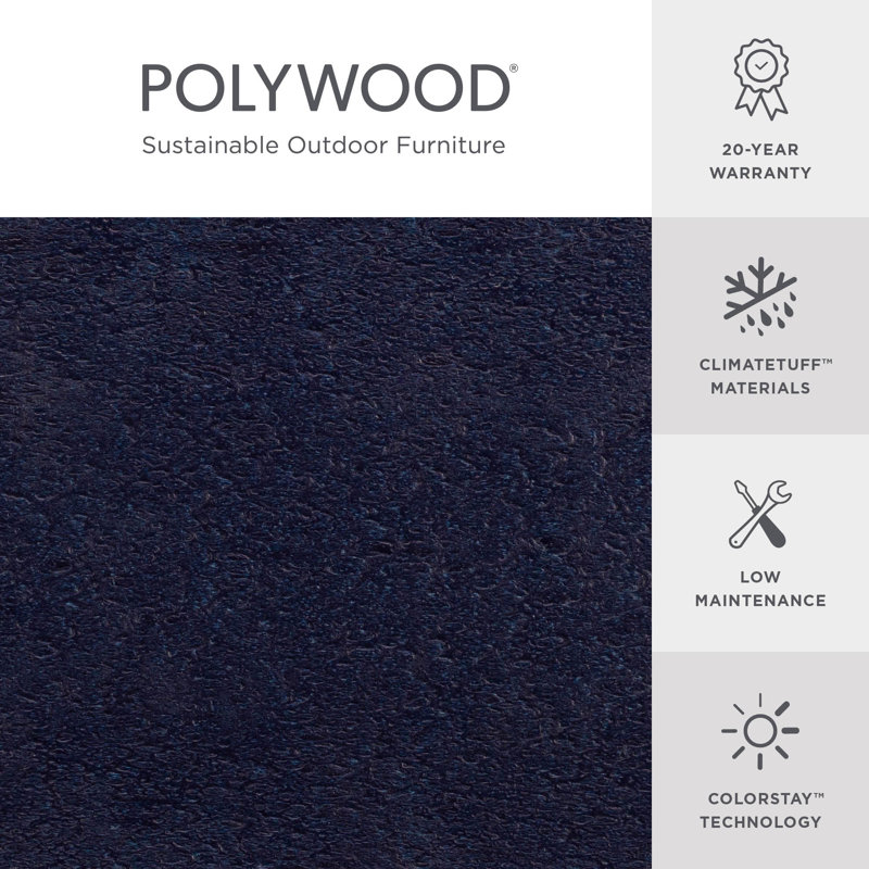 POLYWOOD South Beach Adirondack 3-Piece Set, Navy