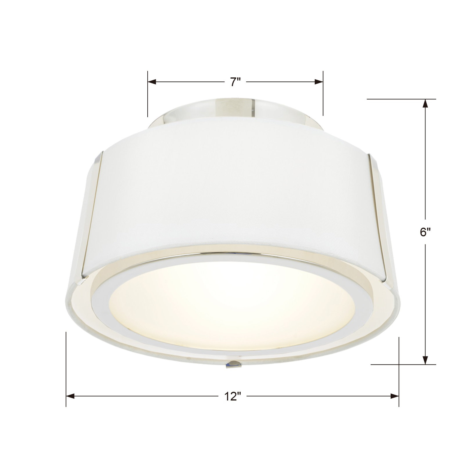 Marietta 2 - Light 12" Flush Mount, Polished Nickel, Nickel/White