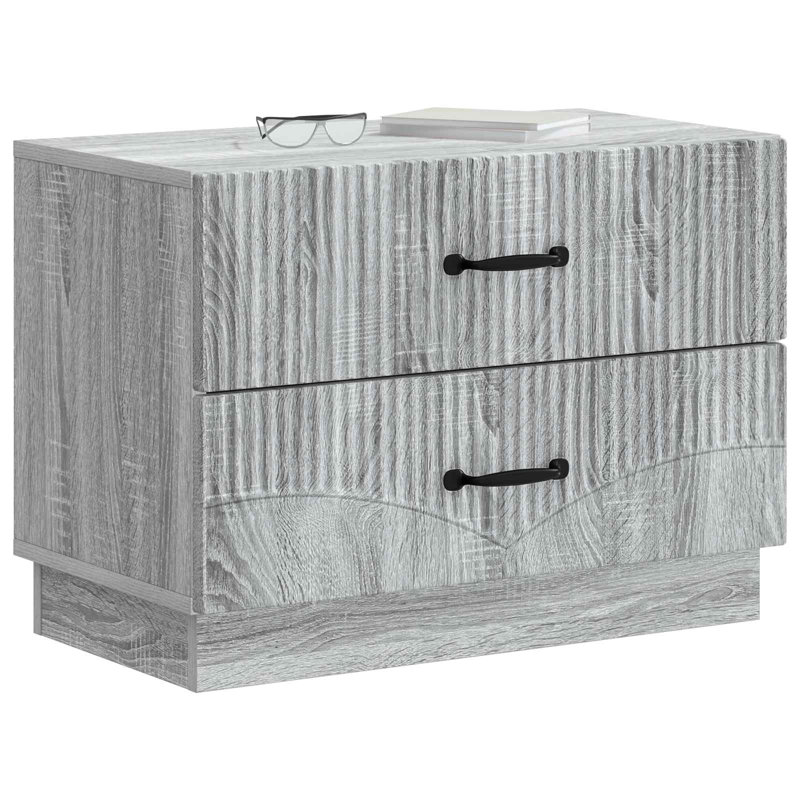 62cm W Manufactured Wood Bedside Table, Grey Sonoma
