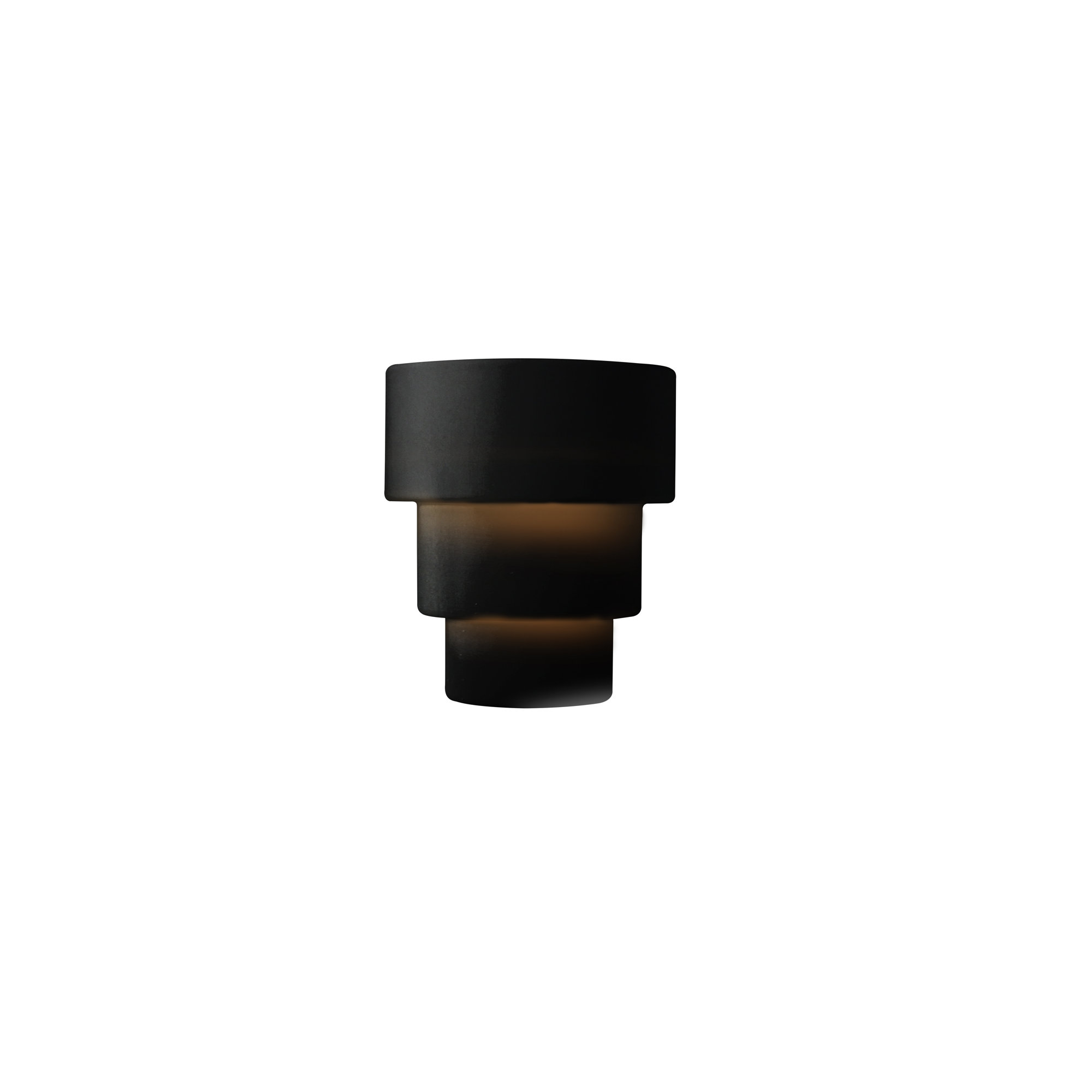 Alvera Ceramic Dimmable Flush Mounted Sconce, Carbon Matte Black, 10.25" H x 10.75" W x 6.25" D, LED (Integrated)