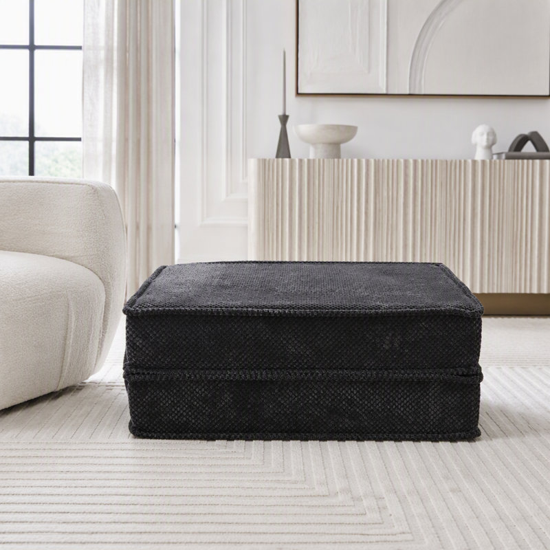 Repose-pieds modulaire convertible sans assemblage, gris foncé, 24.2 lbs, DARK GREY Fabric