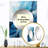 Muneet Blue And White Glacier Charm II - Abstract Shapes Decorative Mirror, Modern Wall Mirror, Printed Metal Art-1749259921