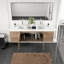 Meuble-lavabo double mural 72 po avec comptoir en porcelaine Celino-88597366
