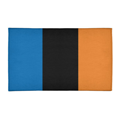 Tapis à rayures bleu/noir/orange