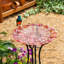 Glow in the Dark Glass Bird Bath, 15"H, Pink