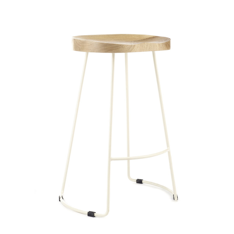 Margaret Counter Stool with Metal Frame, White