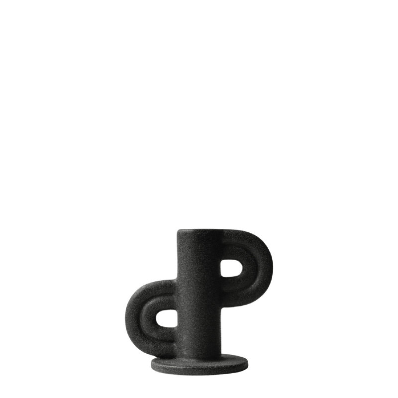 Bougeoir de table en céramique Shun, Noir