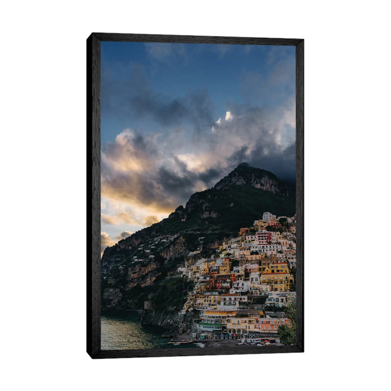 Positano Sunset V 1 Piece Wall Art on Canvas, 101.6cm H x 66.04cm W x 3.81cm D, Black Framed