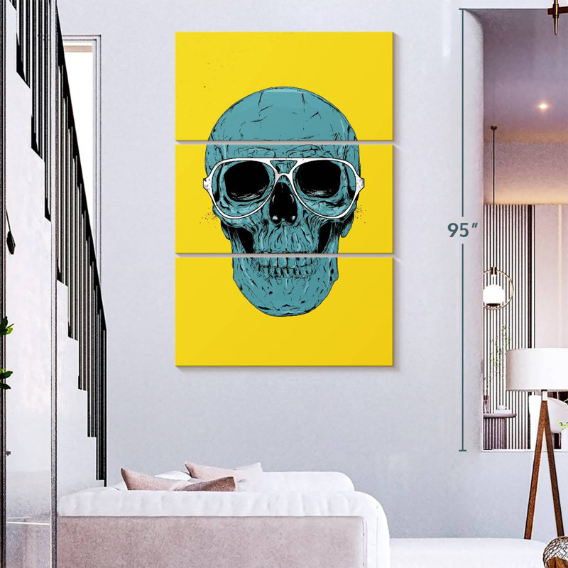 Crâne bleu Kerner II, H 38 po x l 24 po