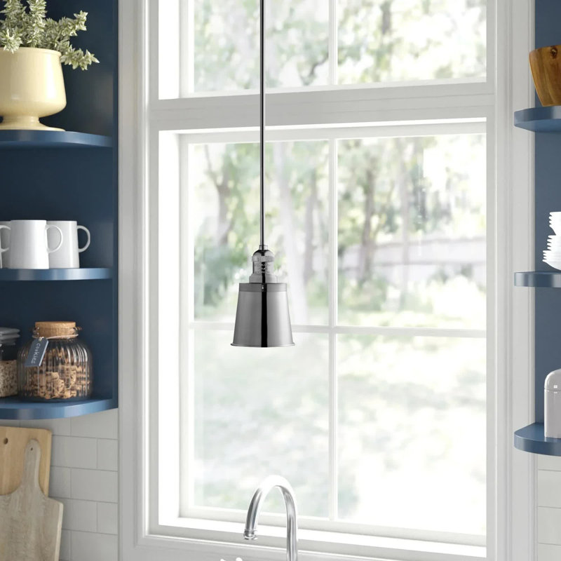 Lavender Hill 1 - Light Single Pendant, No Bulb Included, Polished Chrome, Polished Chrome