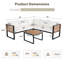 Canapé d'angle extérieur 5 places en forme de L (193 cm) avec table basse et coussins moelleux, ensemble de conversation pour patio avec structure en acier et en bois-1032421350