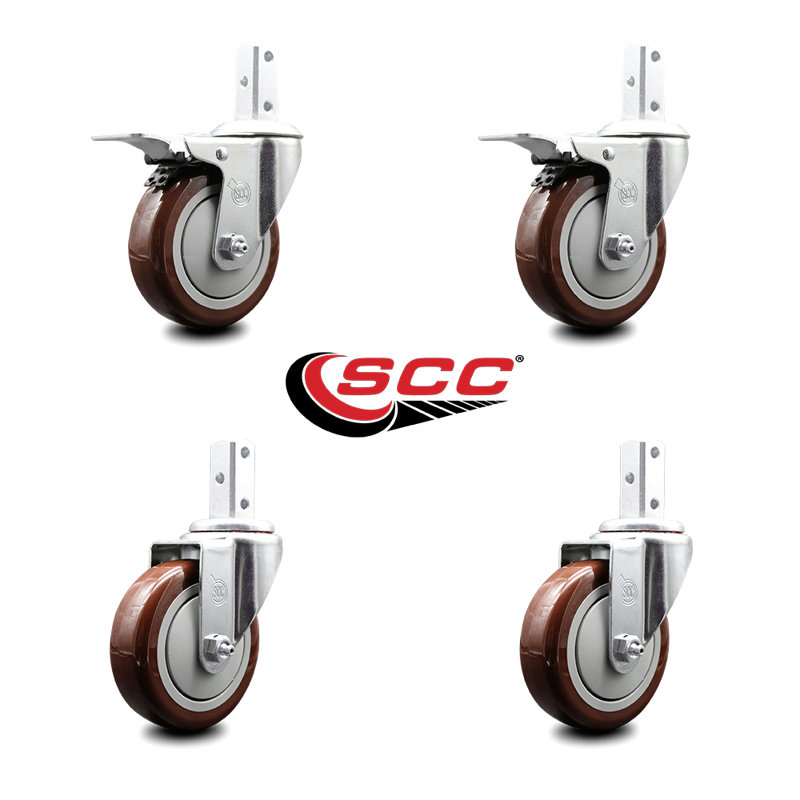 Square Stem Caster, Maroon