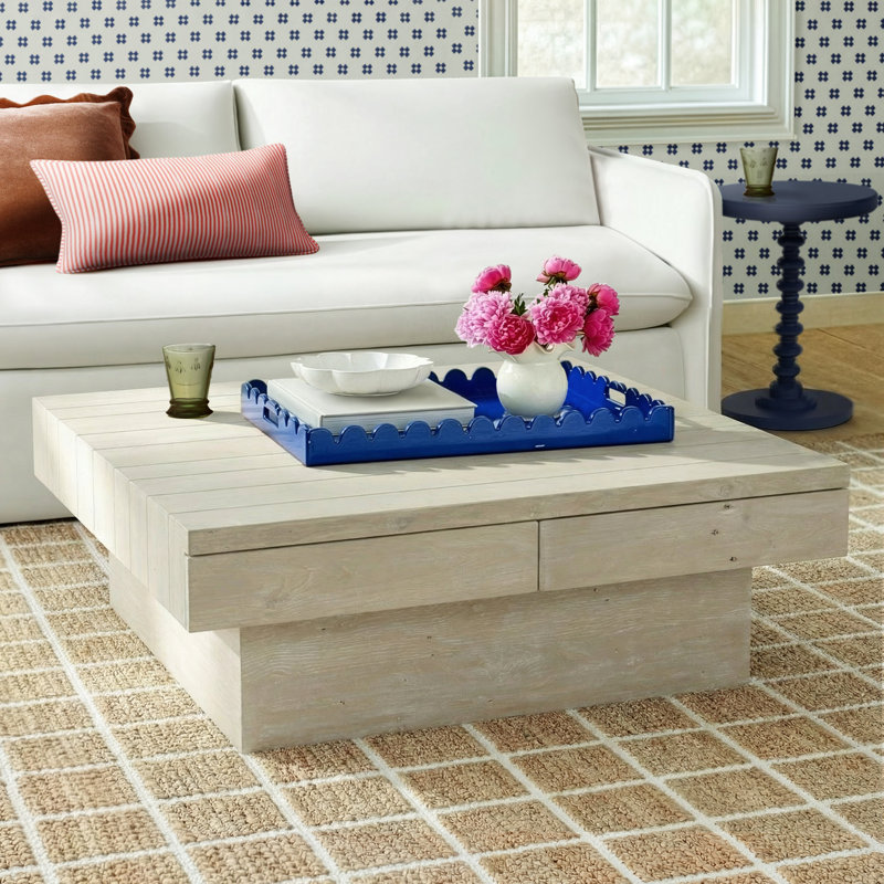 Flannery Elodie Solid Wood Solid Coffee Table with Storage
