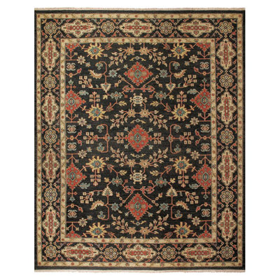 Noué à la main en laine/coton Tapis décoratif noir de style oriental Carrickfergus