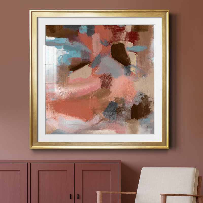 Terra Nova - peinture encadrée, Papier encadré doré, H 26,5 po x l 26,5 po x P 1,5 po