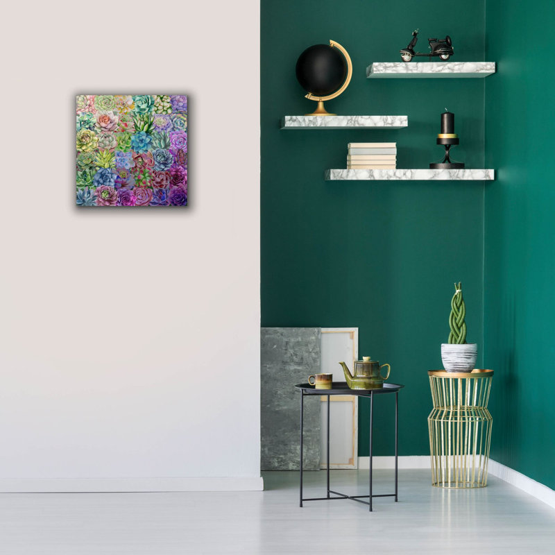 «Succulent Love» par Jean Plout, art mural sur toile, H 18 po x l 18 po