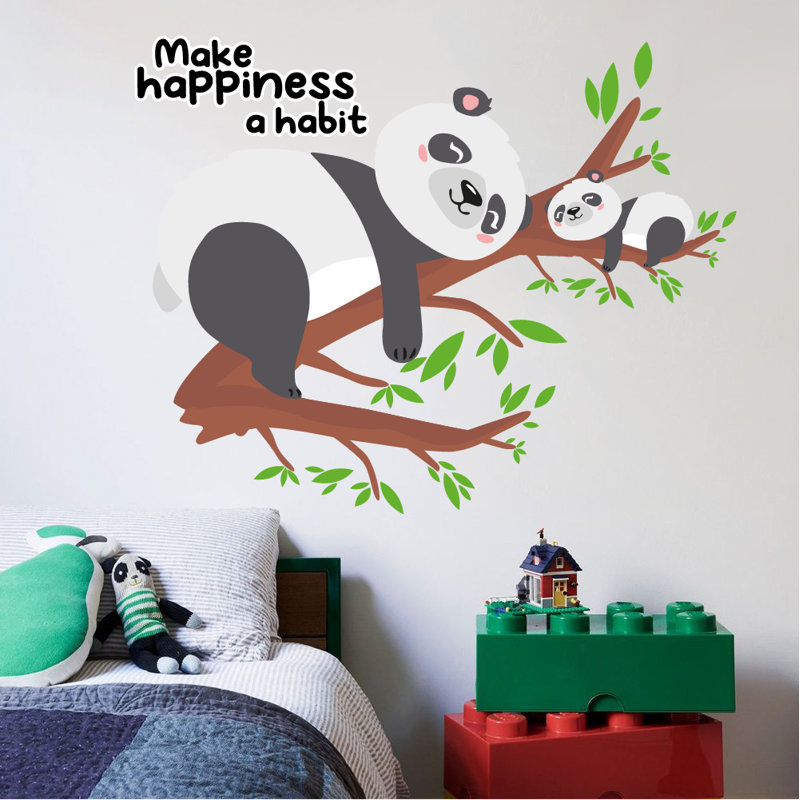 Adhésif décoratif panda géant perché dans un arbre