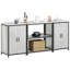  Kitchen Storage Set With Shelf 3 Pcs Sliver 210 X 50 X 92 Cm
