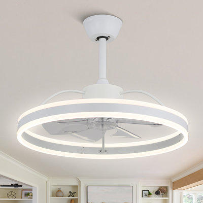 Ventilateur de plafond 24 po brun avec lumière DEL à intensité variable 3 couleurs, moteur CC silencieux à 6 vitesses, application et télécommande