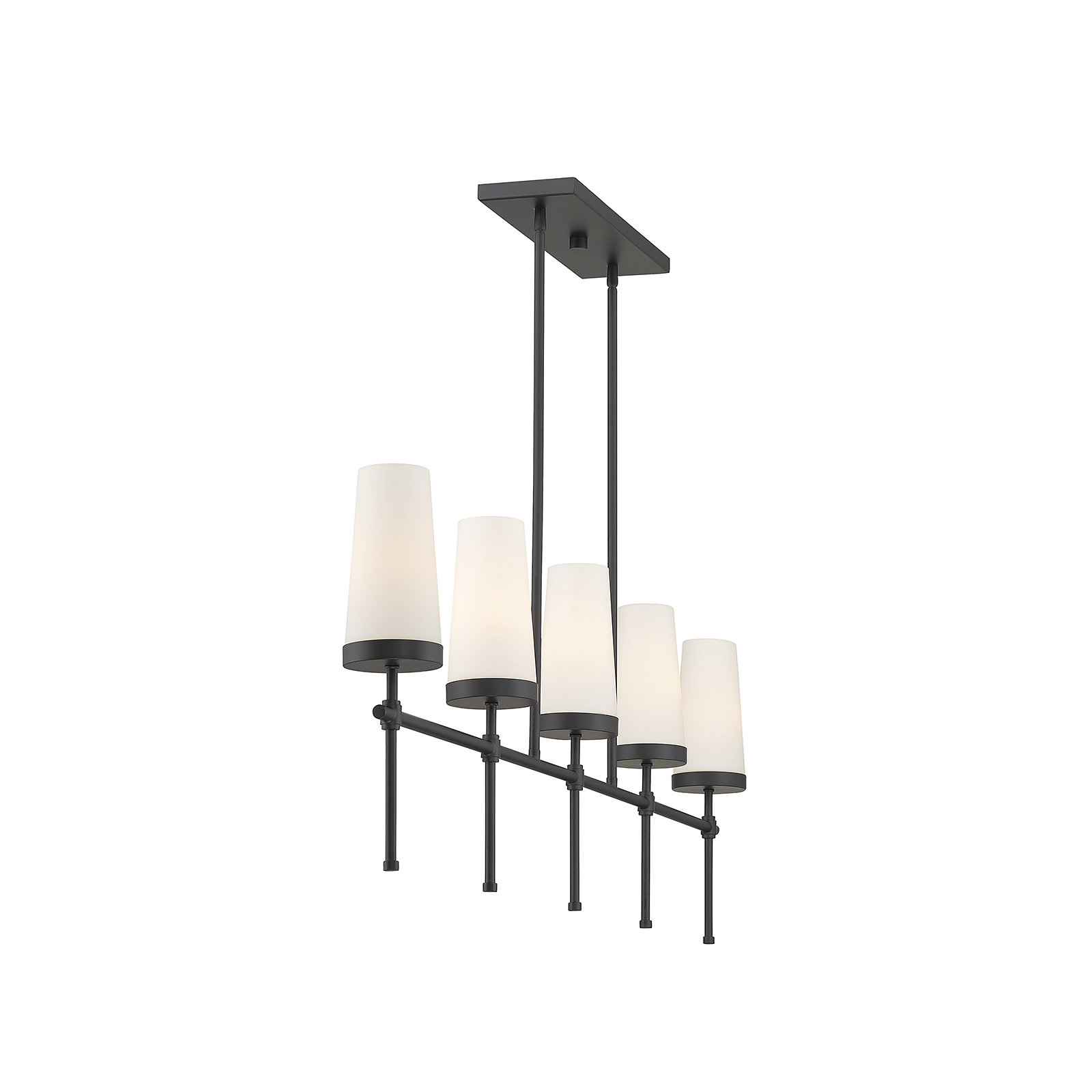 Doloris 5 Light Glass Pendant, Matte Black