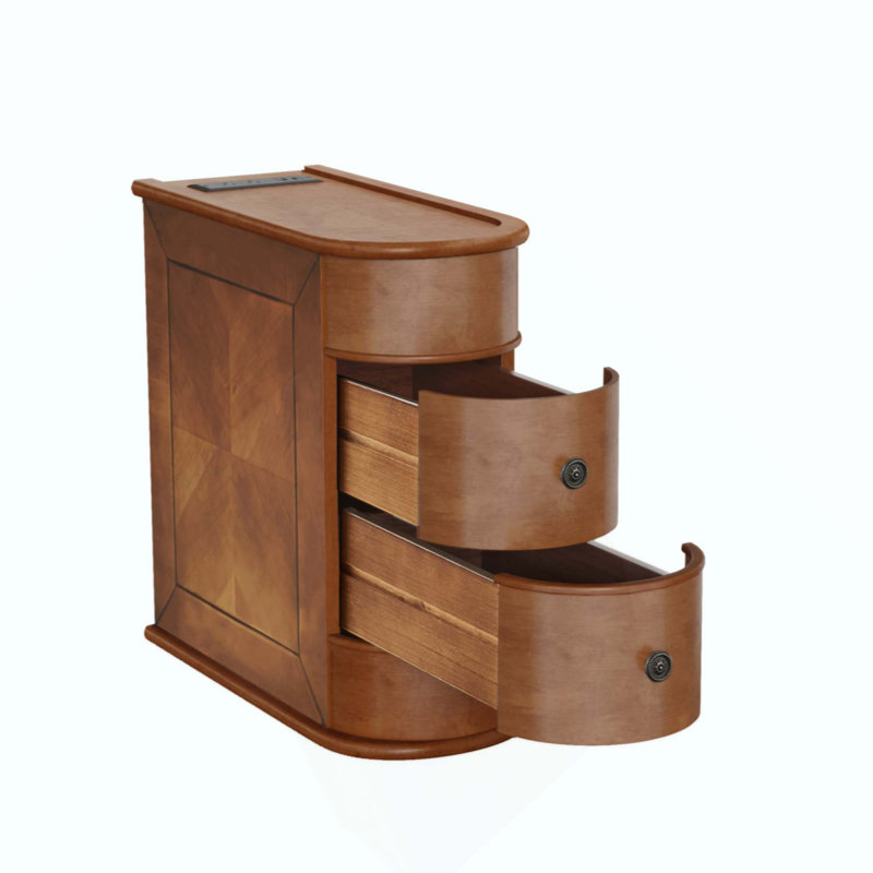 Table de chevet avec station de charge, table d'appoint avec tiroirs, aucun assemblage requis