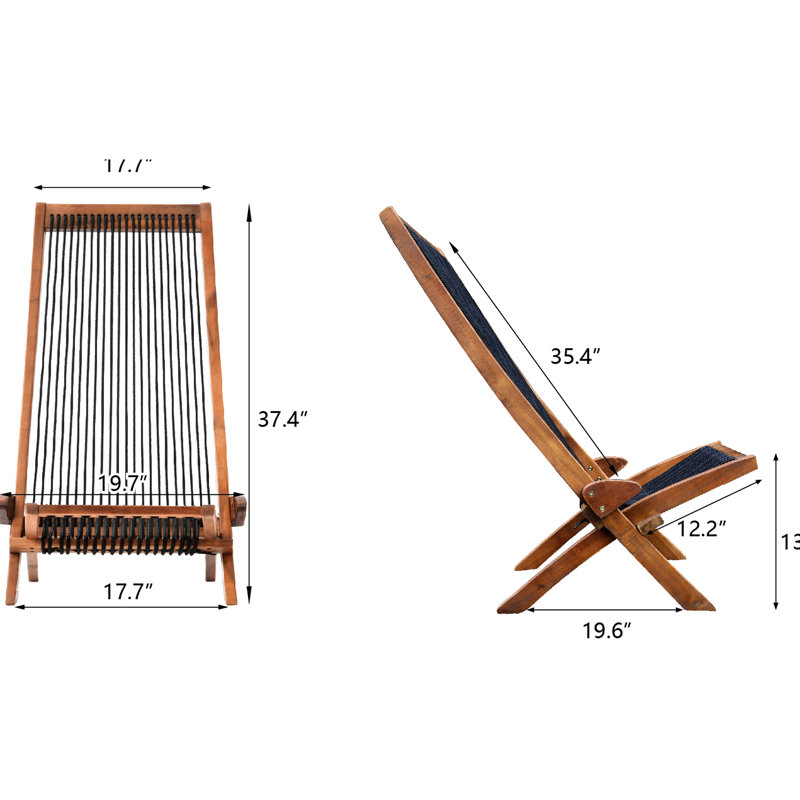 Chaise pliante en bois pour le repos à l'intérieur - Élégant sans assemblage