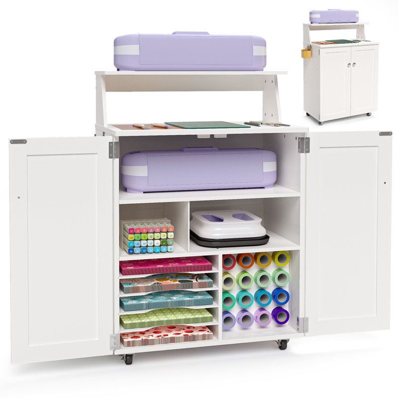 24.4'' x 14.8'' Crafting Storage Cabinet with Wheels