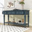 Tolgahan Retro Wooden Console Table with Storage Drawers and Shelf for Living Room-172364666