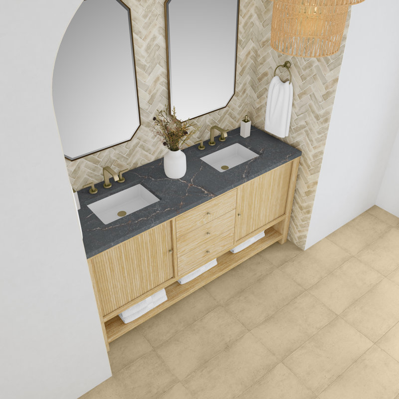 Marigot 72"W Double Vanity W/ Freepower Wireless Charger, Parisien Bleu