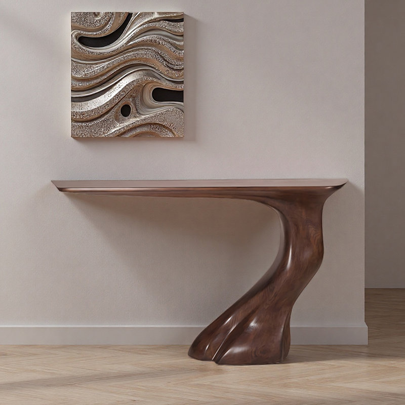 Italian style minimalist console table, Brown