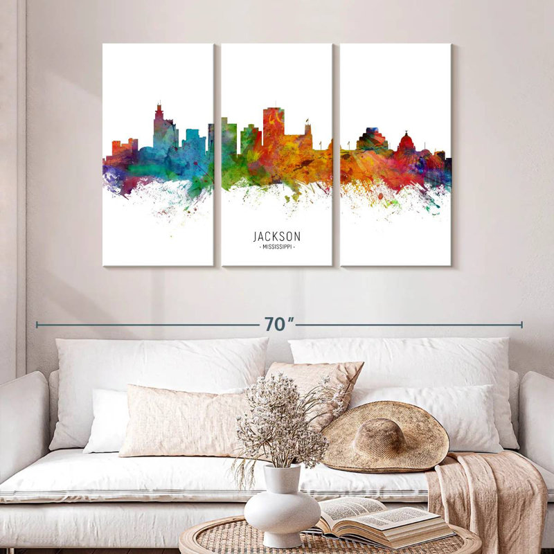 Jackson Mississippi Skyline I, 32" H x 50" W