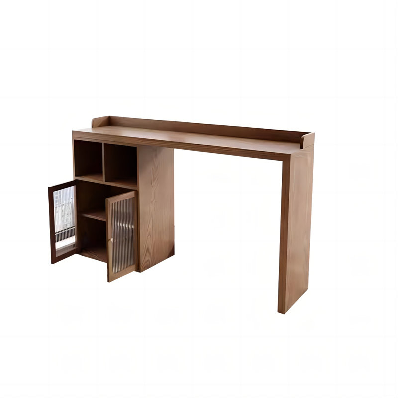 Minimalist Rectangular Solid Wood Bar Table