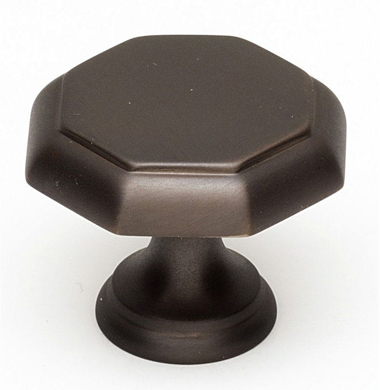 Bouton géométrique, H 1,125 po x l 1,375 po x P 0,75 po, Bronze chocolat